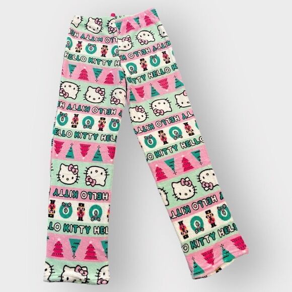 Hello Kitty “Christmas Time” Fuzzy Soft Touch Pajama Pants Womens size Large New - Picture 6 of 9